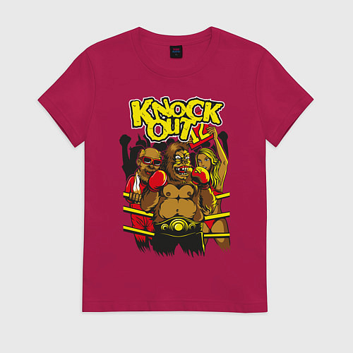 Женская футболка Горилла боксёр / Маджента – фото 1