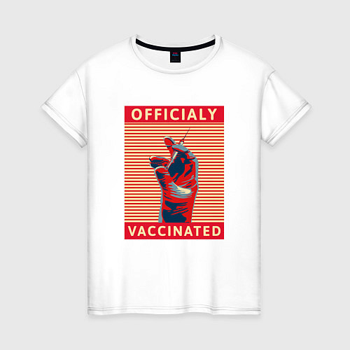 Женская футболка Официально вакцинирован / Белый – фото 1