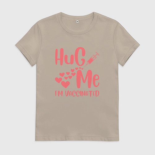 Женская футболка Обними меня / Миндальный – фото 1