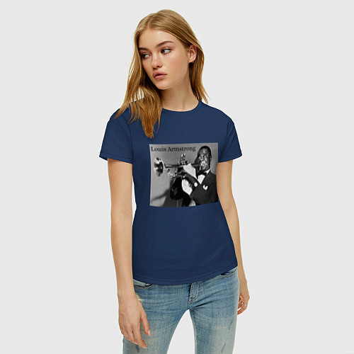 Женская футболка Louis Armstrong / Тёмно-синий – фото 3