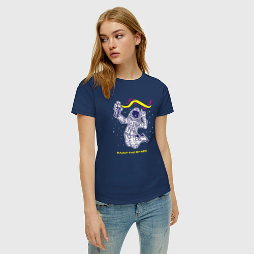 Женская футболка Рисуй в космосе / Тёмно-синий – фото 3