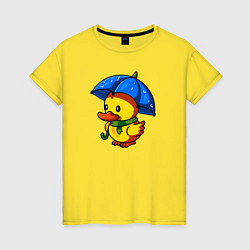 Женская футболка Утенок под зонтом