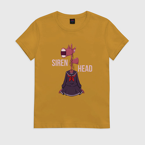 Женская футболка Girl Siren Head / Горчичный – фото 1