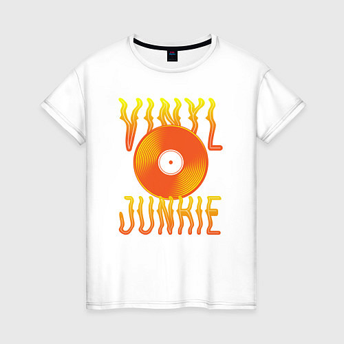 Женская футболка Vinyl Junkie / Белый – фото 1