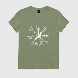 Футболка хлопковая женская VEGVISIR РУНЫ RUNES Z, цвет: авокадо