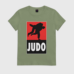 Футболка хлопковая женская Judo, цвет: авокадо
