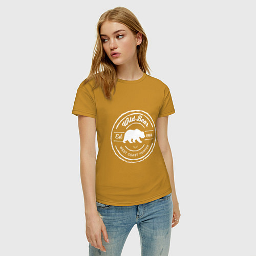 Женская футболка Дикий медведь / Горчичный – фото 3