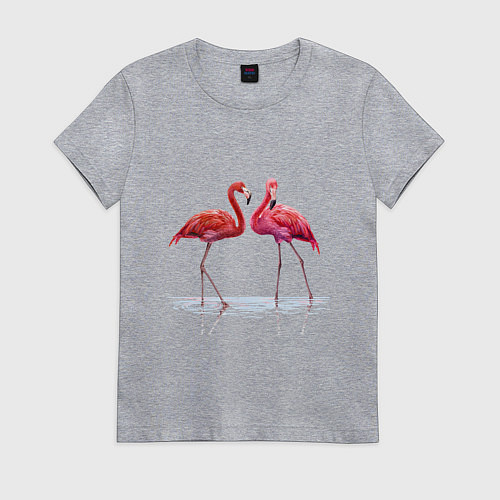 Женская футболка Фламинго пара / Меланж – фото 1