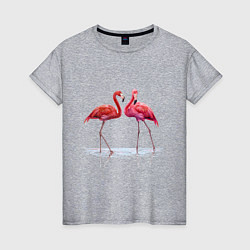 Женская футболка Фламинго пара