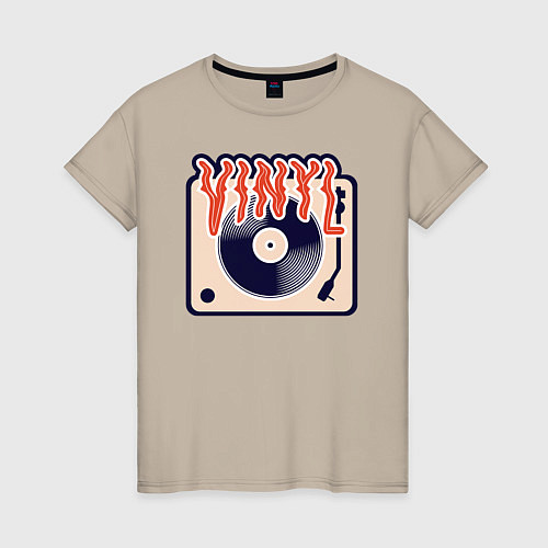 Женская футболка Винил Vinyl DJ / Миндальный – фото 1