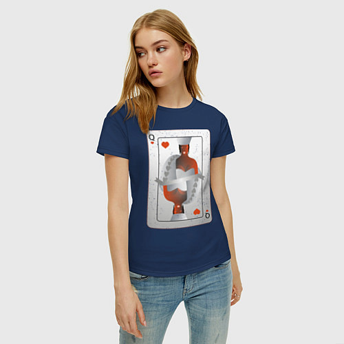 Женская футболка Рианна Королева сердец / Тёмно-синий – фото 3