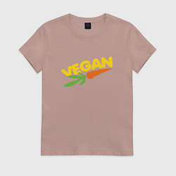 Футболка хлопковая женская Vegan Life, цвет: пыльно-розовый