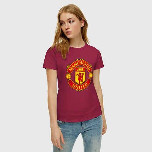 Женская футболка Манчестер Юнайтед Роналду 2021 / Маджента – фото 3