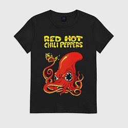 Футболка хлопковая женская RED HOT CHILI PEPPERS, цвет: черный