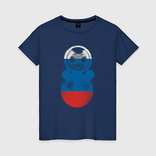 Женская футболка Неваляшка триколор / Тёмно-синий – фото 1