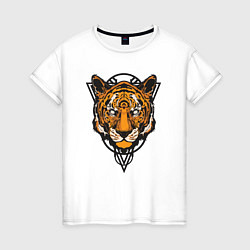 Футболка хлопковая женская Tiger Style, цвет: белый