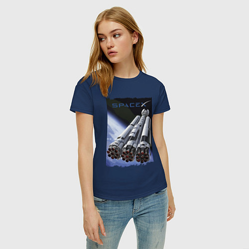 Женская футболка Экспедиция в космос / Тёмно-синий – фото 3
