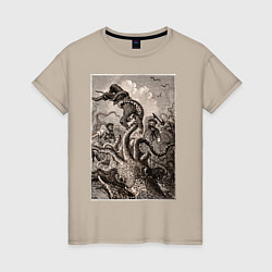 Женская футболка Кракен морское чудовище
