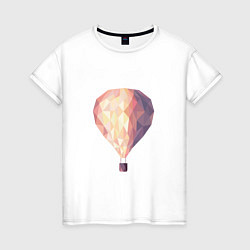 Футболка хлопковая женская Воздушный шар, цвет: белый