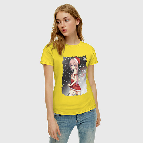 Женская футболка Обворожительная снегурочка / Желтый – фото 3