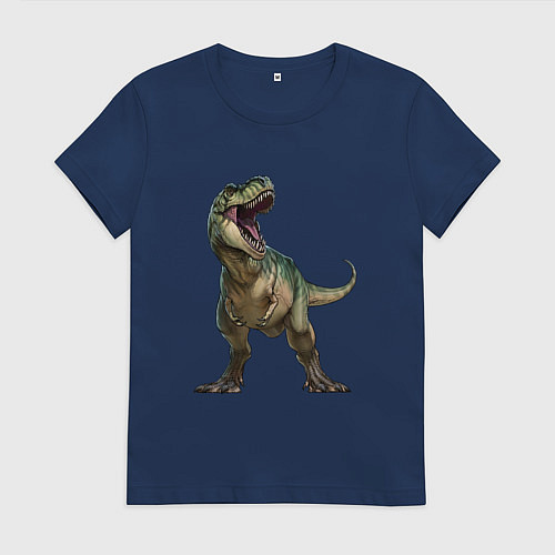Женская футболка Тираннозавр / Тёмно-синий – фото 1