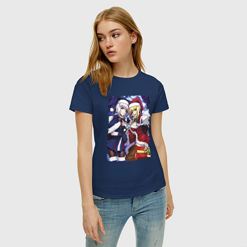 Женская футболка Загадочная подружка снегурочки / Тёмно-синий – фото 3