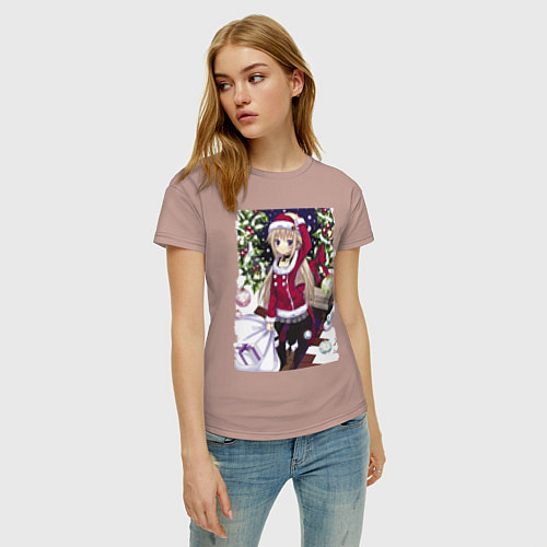 Женская футболка Красавица снегурочка, аниме / Пыльно-розовый – фото 3