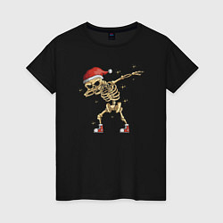 Женская футболка New Year skeleton Dab