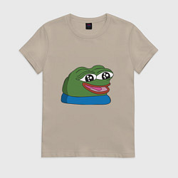 Футболка хлопковая женская Pepe happy Пепе хеппи, цвет: миндальный