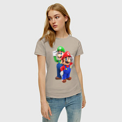 Футболка хлопковая женская Mario Bros, цвет: миндальный — фото 2