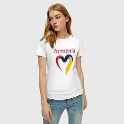 Футболка хлопковая женская Armenia Heart, цвет: белый — фото 2