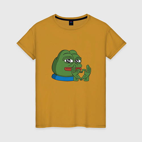 Женская футболка Pepe love пепе лов / Горчичный – фото 1