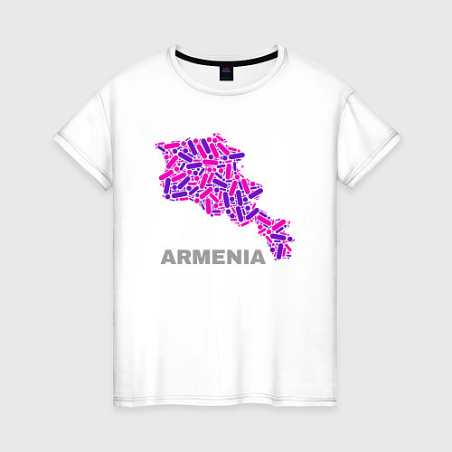 Женская футболка Карта - Армения / Белый – фото 1