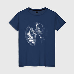 Футболка хлопковая женская Халфтон планета, цвет: тёмно-синий