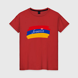 Футболка хлопковая женская Любимая Армения, цвет: красный
