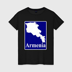 Футболка хлопковая женская Армения Armenia, цвет: черный