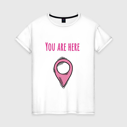 Женская футболка You are here, bro / Белый – фото 1