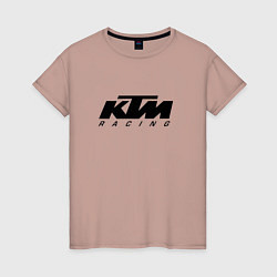 Футболка хлопковая женская КТМ МОТОКРОСС KTM RACING, цвет: пыльно-розовый