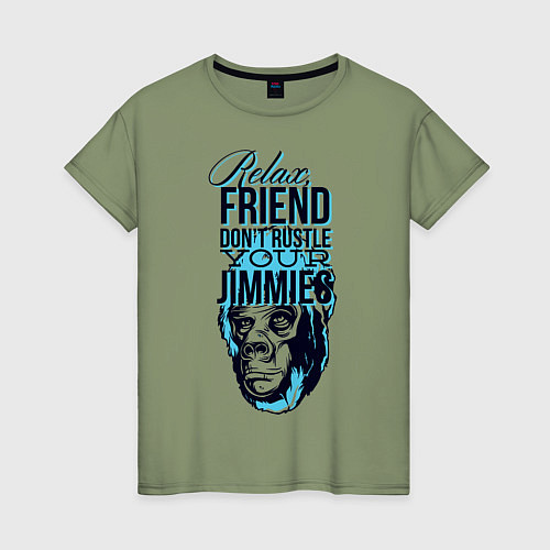 Женская футболка Обезьяна расслабленная / Авокадо – фото 1