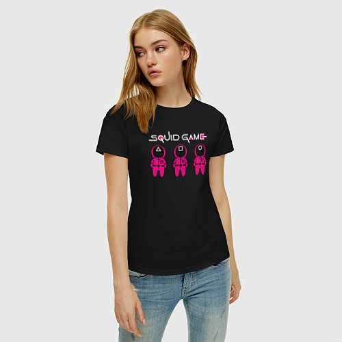 Женская футболка Игра в Кальмара: Солдаты / Черный – фото 3