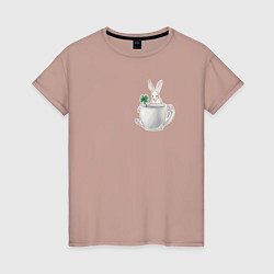 Женская футболка Заяц чайный