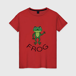 Футболка хлопковая женская Frog green, цвет: красный