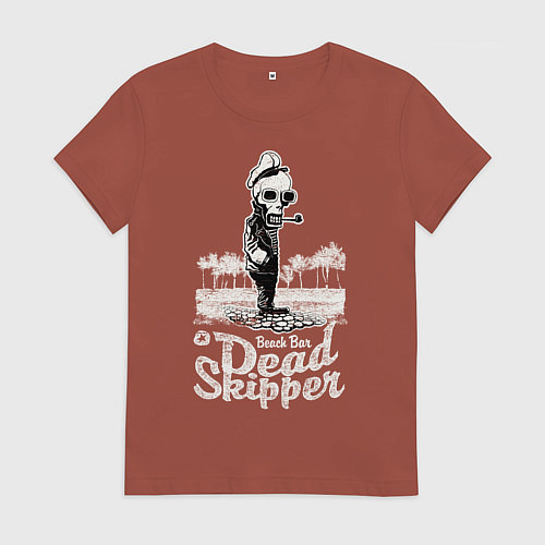 Женская футболка Скелет скипер / Кирпичный – фото 1