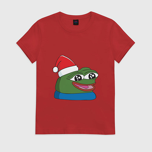 Женская футболка Pepe, pepe happy, Пепе хеппи, pepe happy new year / Красный – фото 1