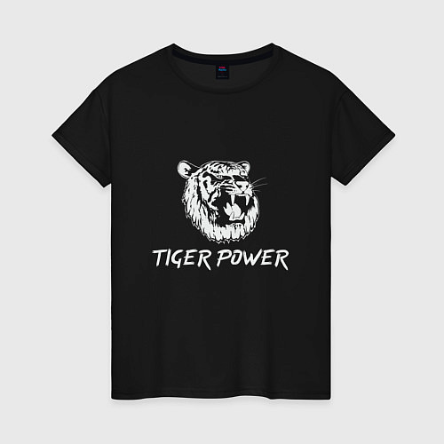 Женская футболка Power of Tiger / Черный – фото 1