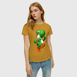 Футболка хлопковая женская 3d Yoshi, цвет: горчичный — фото 2