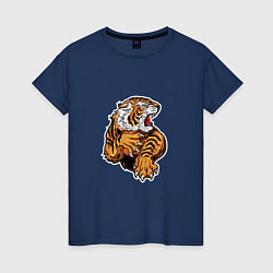 Футболка хлопковая женская Boom Tiger, цвет: тёмно-синий