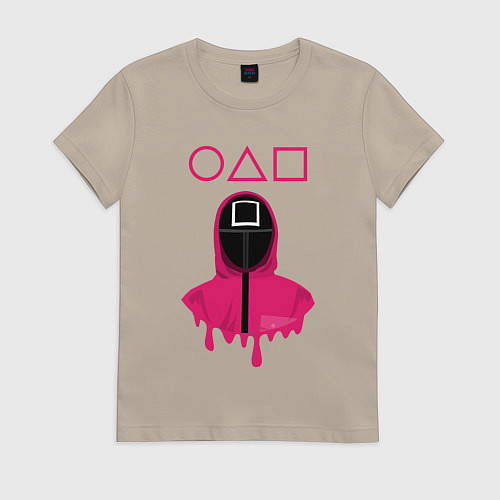 Женская футболка Игра в кальмара: Охранник / Миндальный – фото 1