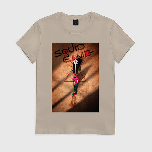 Женская футболка Игра в кальмара: Постер / Миндальный – фото 1