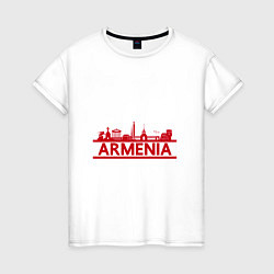 Футболка хлопковая женская Armenia in Red, цвет: белый